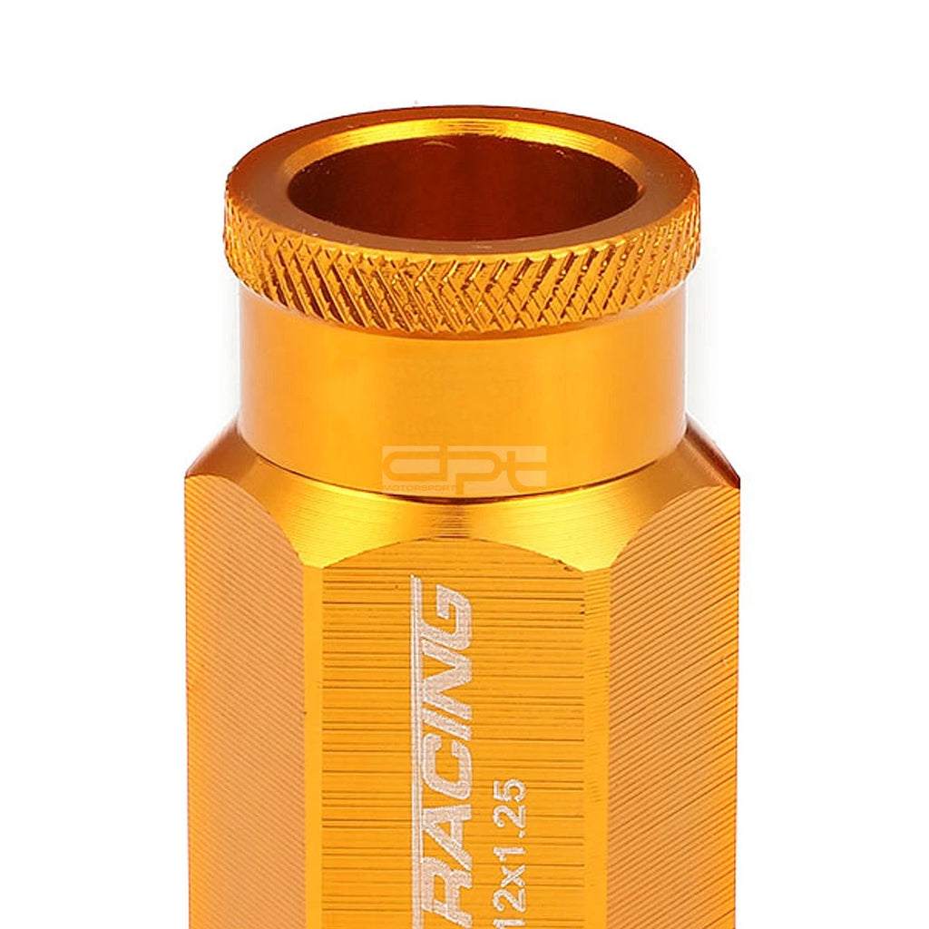 20 PCS Open End M12x1.25 50mm Tall Orange Universal JDM Lug Nut + Lock Key