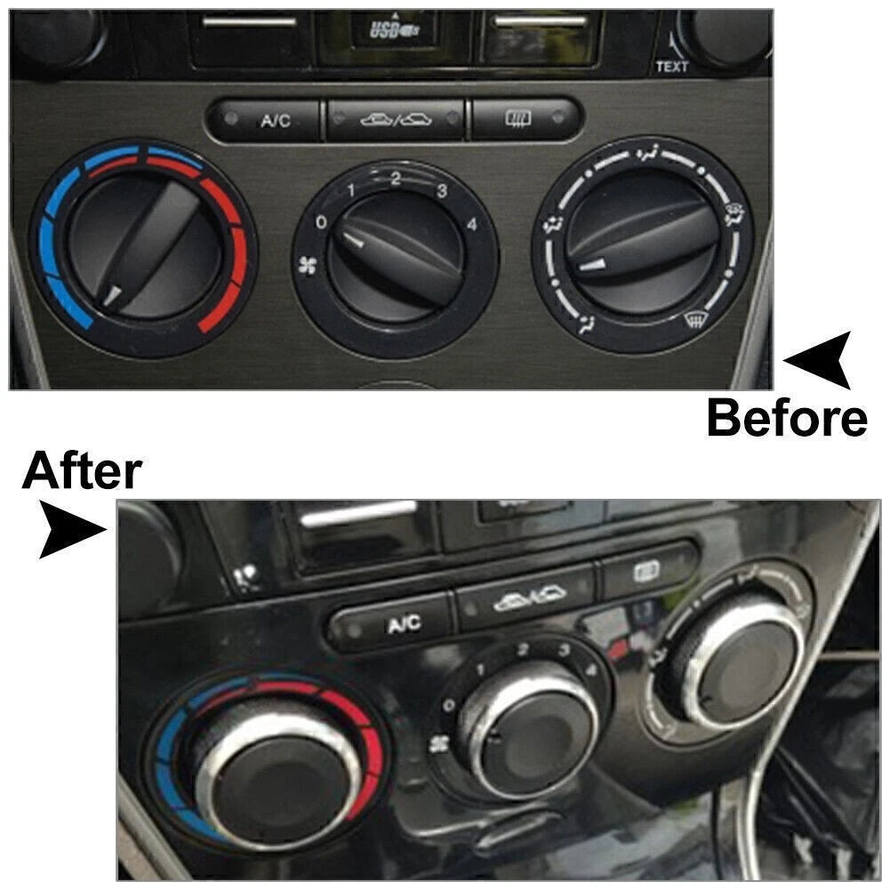 Set of 3 A/C Switch Knob Cover Trim for Mazda 6 (2003–2008)
