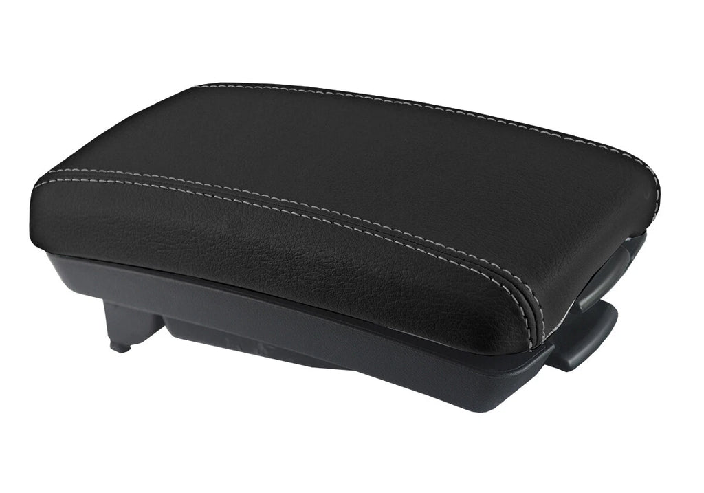 Leather Console Lid Armrest Cover for Kia Forte (2010–2013) Gray Stitch