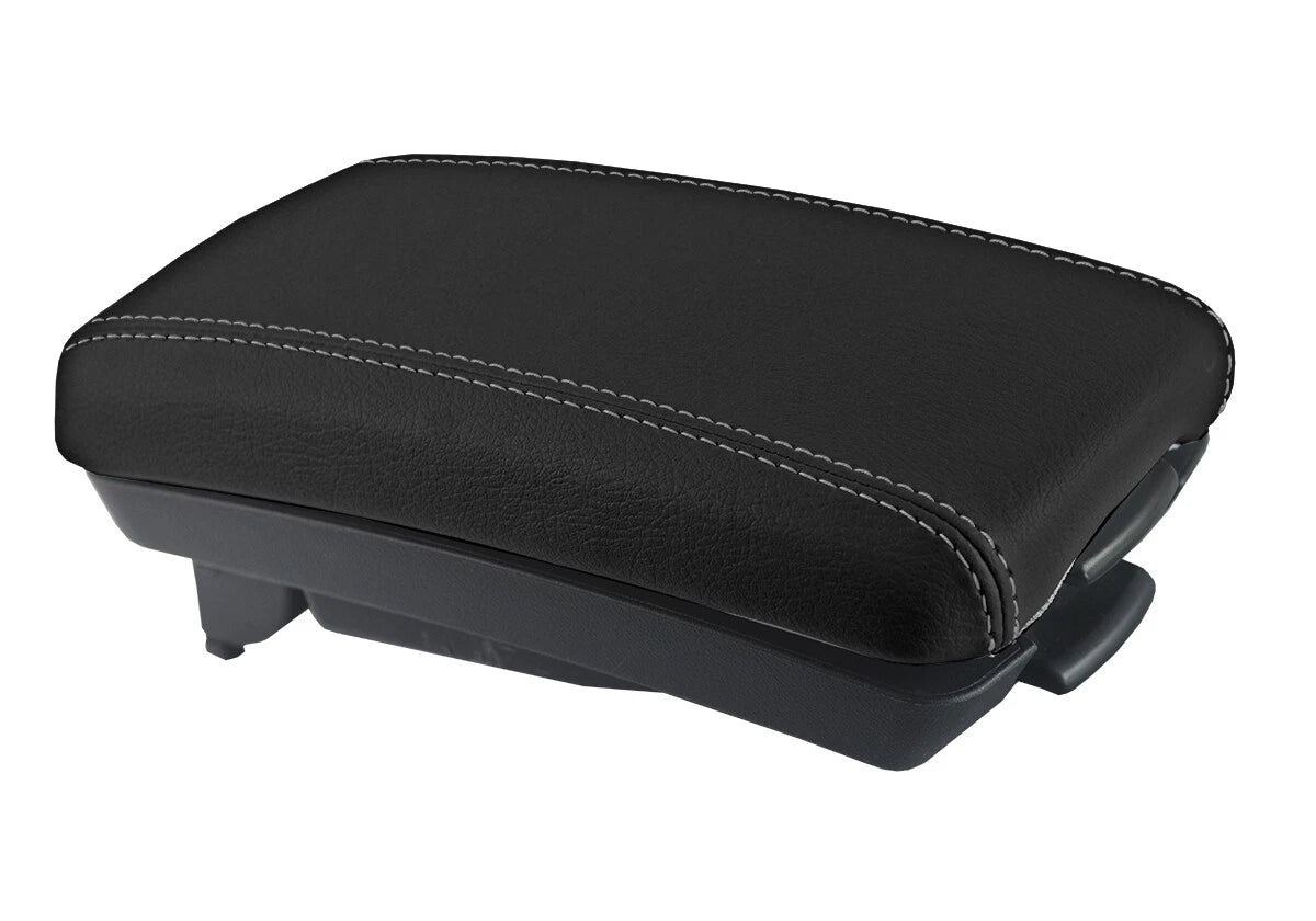 Leather Console Lid Armrest Cover for Kia Forte (2010–2013) Gray Stitch