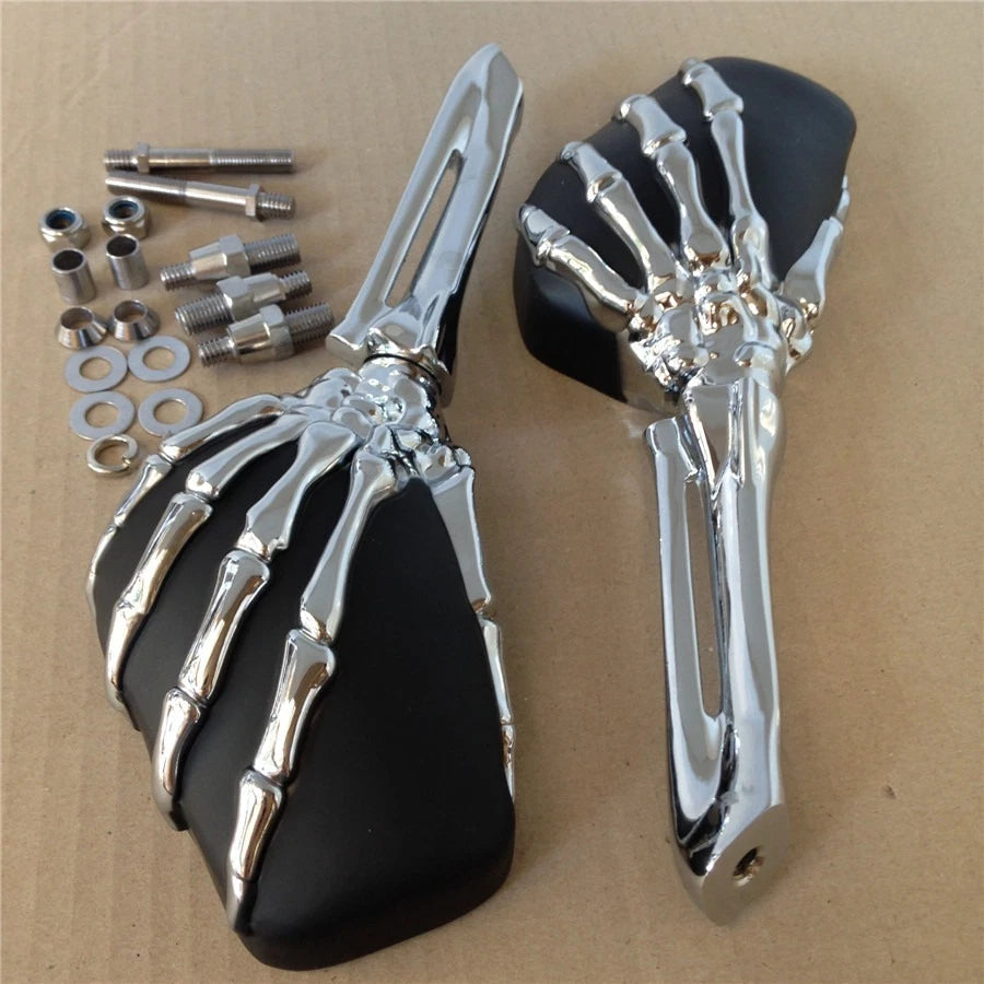 Claw Skeleton Hand Mirror for Honda CB CBR Rebel Shadow Magna VT VTX (1300–1800)