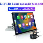 13.3" Android Car Stereo Radio 1DIN Touch Screen GPS Carplay