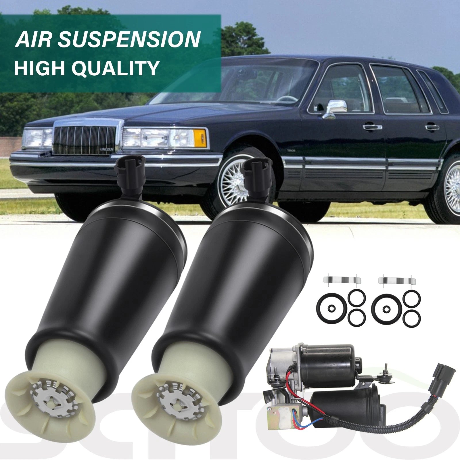 3PCS Rear Air Suspension Bags for Lincoln Town Car, Crown Victoria (1990–2011)
