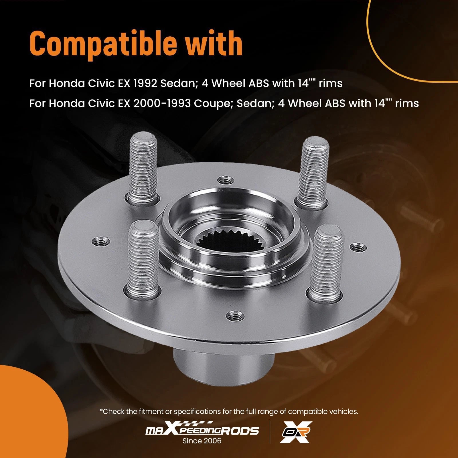 Front Wheel Bearing and Hub Assembly for Honda Civic EX (1993–2000) 510030