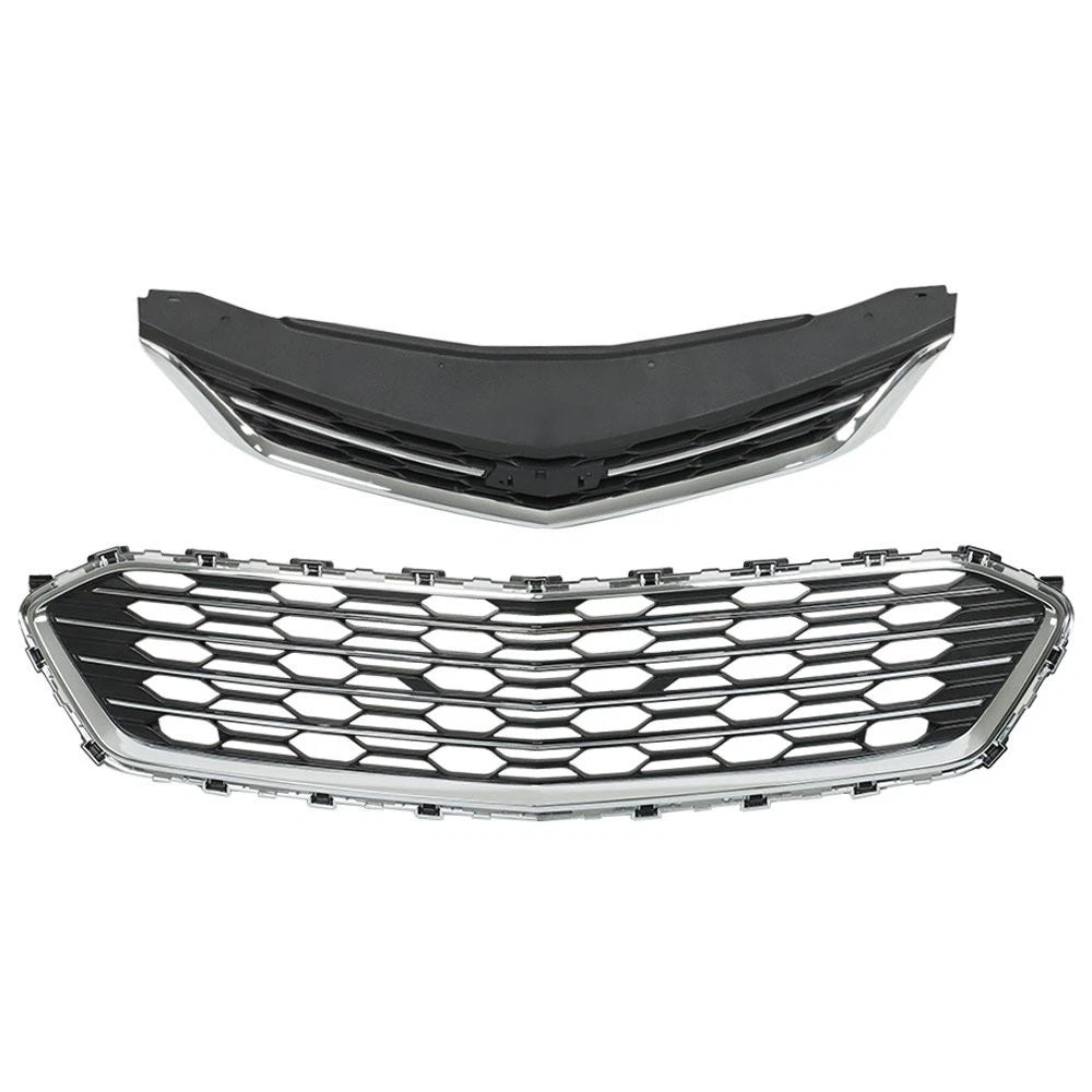 Set of 2 Front Grille Upper Chrome Mesh for Chevrolet Cruze Sedan (2016–2018)