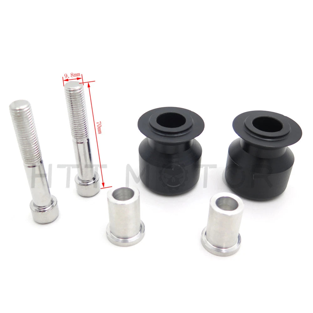 Black Swingarm Spools 10mm for Kawasaki Ninja Z1000, ER-6N, EX250F, EX650, ZRX1100