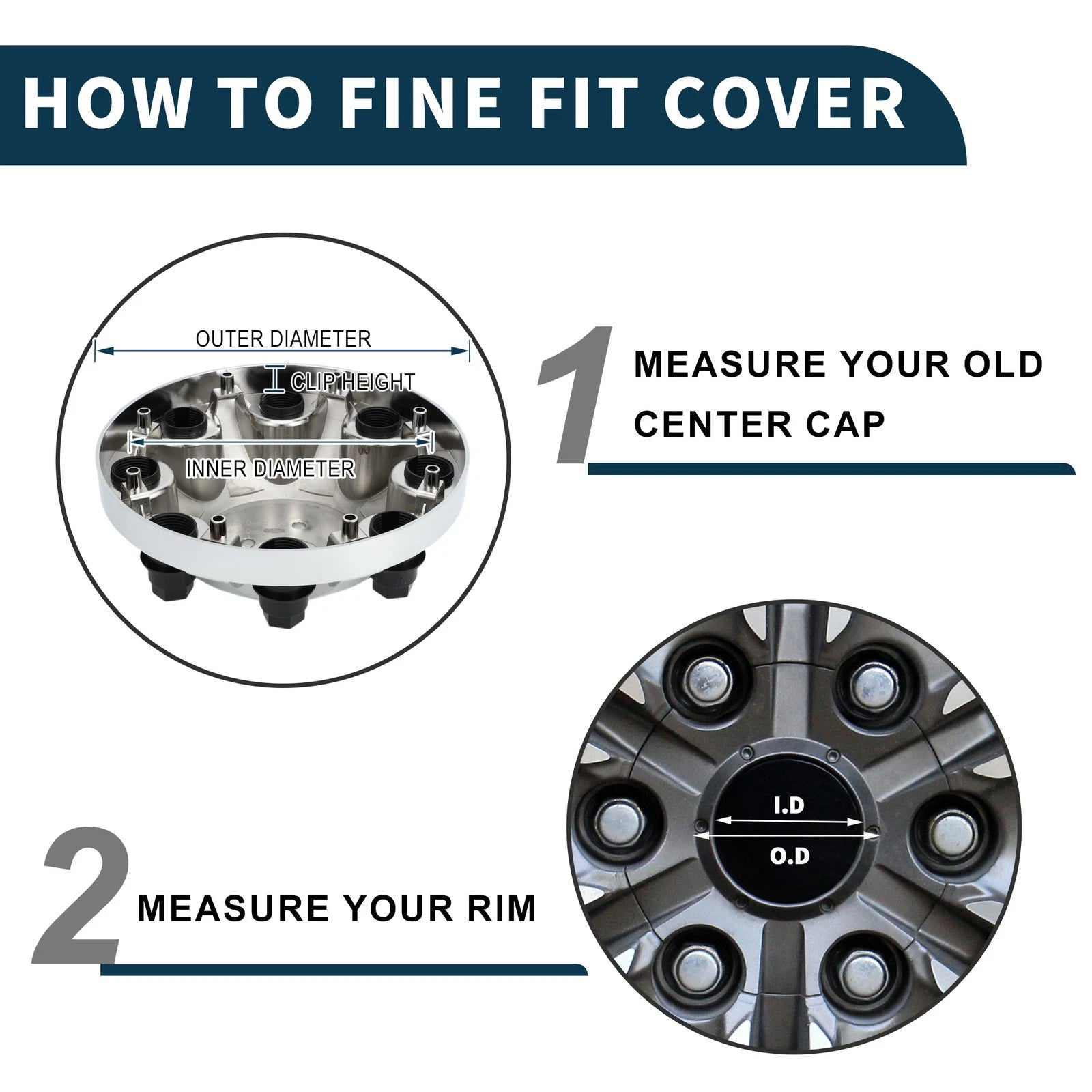 Wheel Center Caps for Chevrolet (OD: 226mm/8.90", Chrome, Plastic)