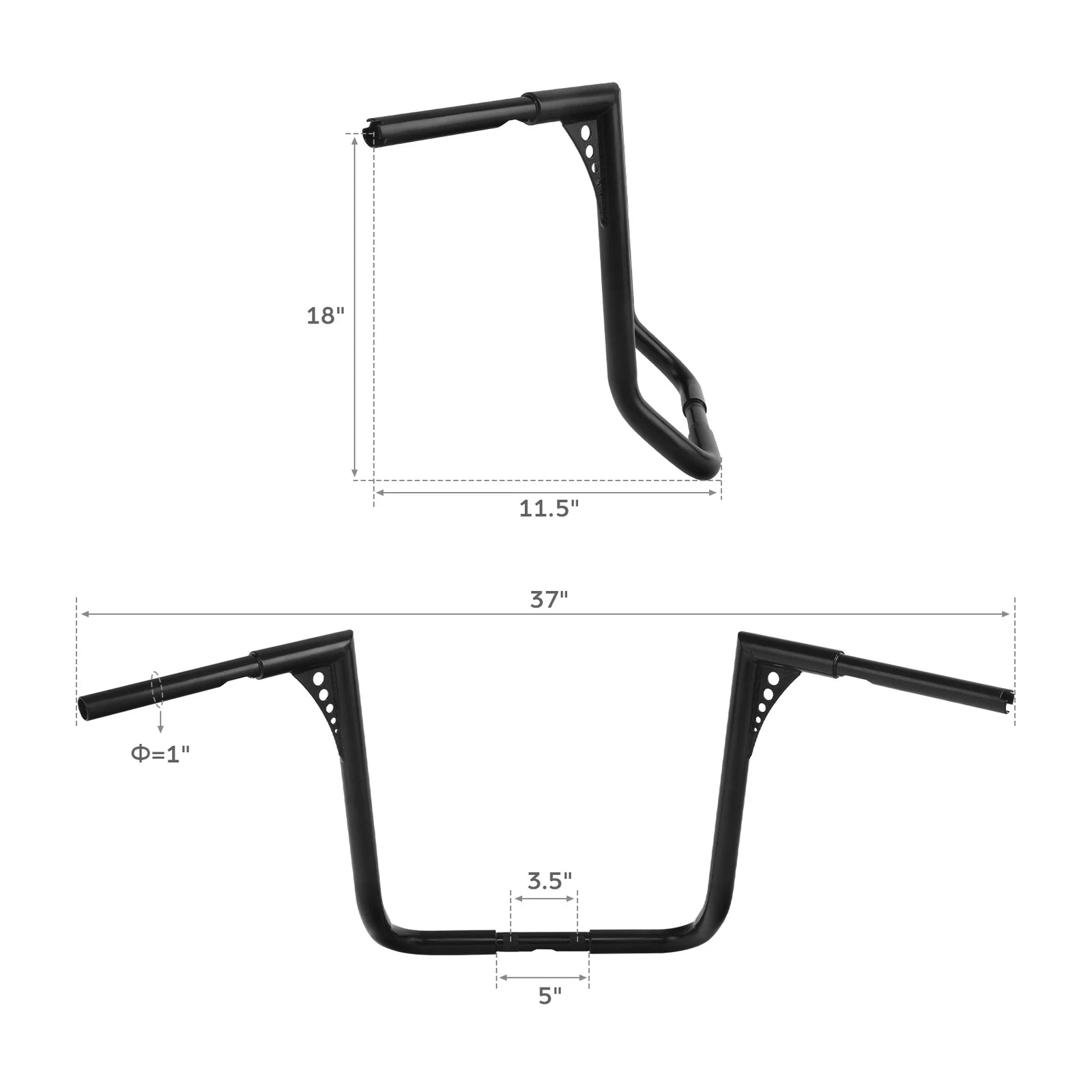 18" Rise Ape Hanger Handlebar for Harley Electra Street Road Glide (1982–Present)