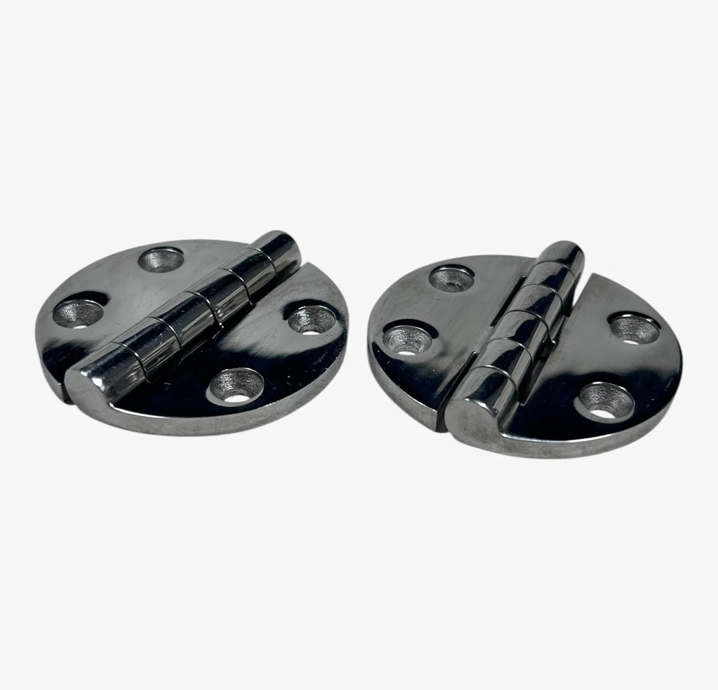 Set of 2 Marine Grade Stainless Steel Round Hinges 2.5'' x 2.5''