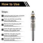 Glow Plug for Diesel Engine - Silver Tone Steel (250201039)