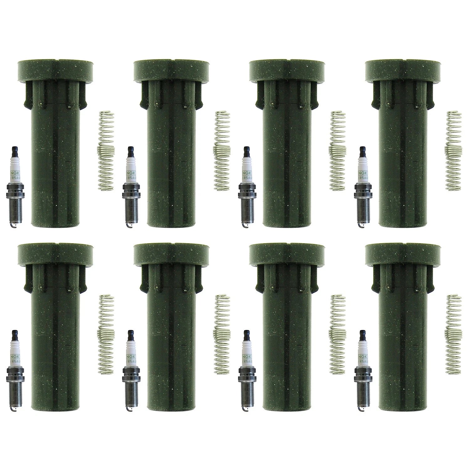 Set of 8 NGK G-Power Platinum Spark Plugs & Coil Boots for Dakota Durango RAM 1500 (1997–2003)