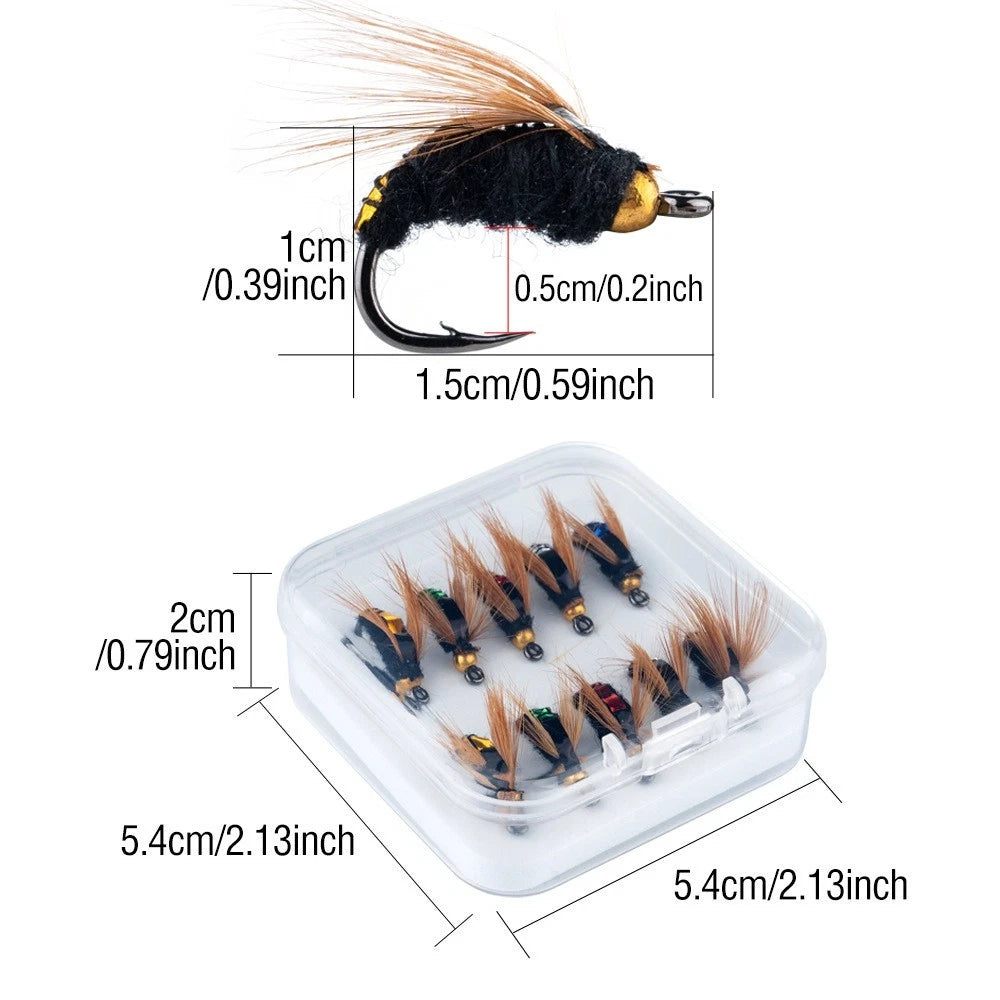Set of 10 Imitation Fly Fishing Lures for Trout Bass Panfish