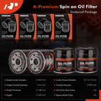 Set of 4 Engine Oil Filters for GMC Sierra 1500 1999–2006, Sierra 2500 1999–2004
