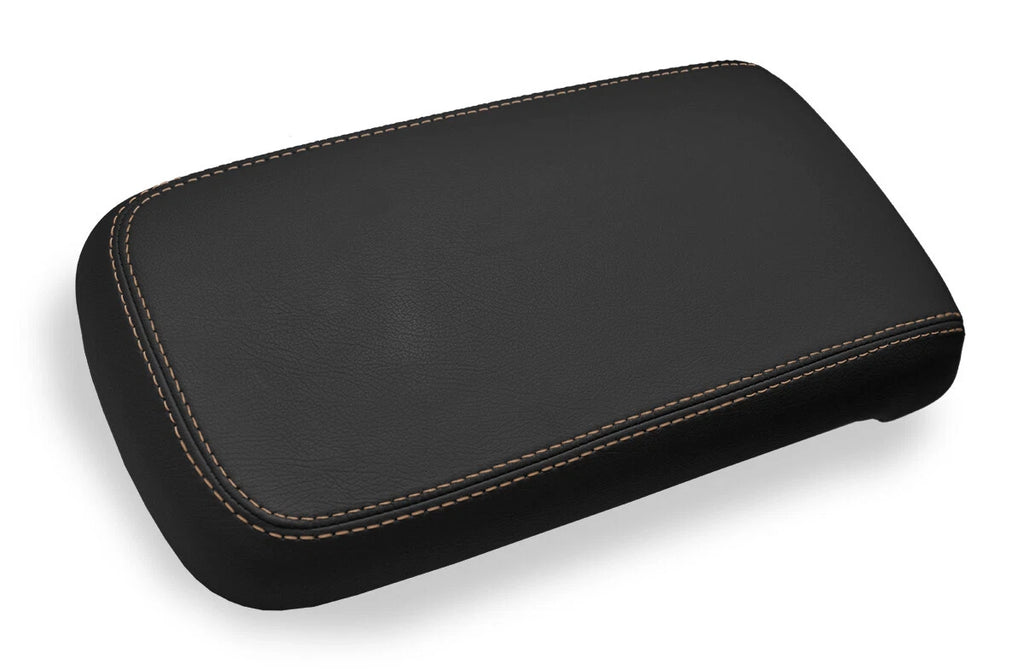 Leather Console Lid Armrest Cover for Chevrolet Colorado (2015–2022) Beige Stitch