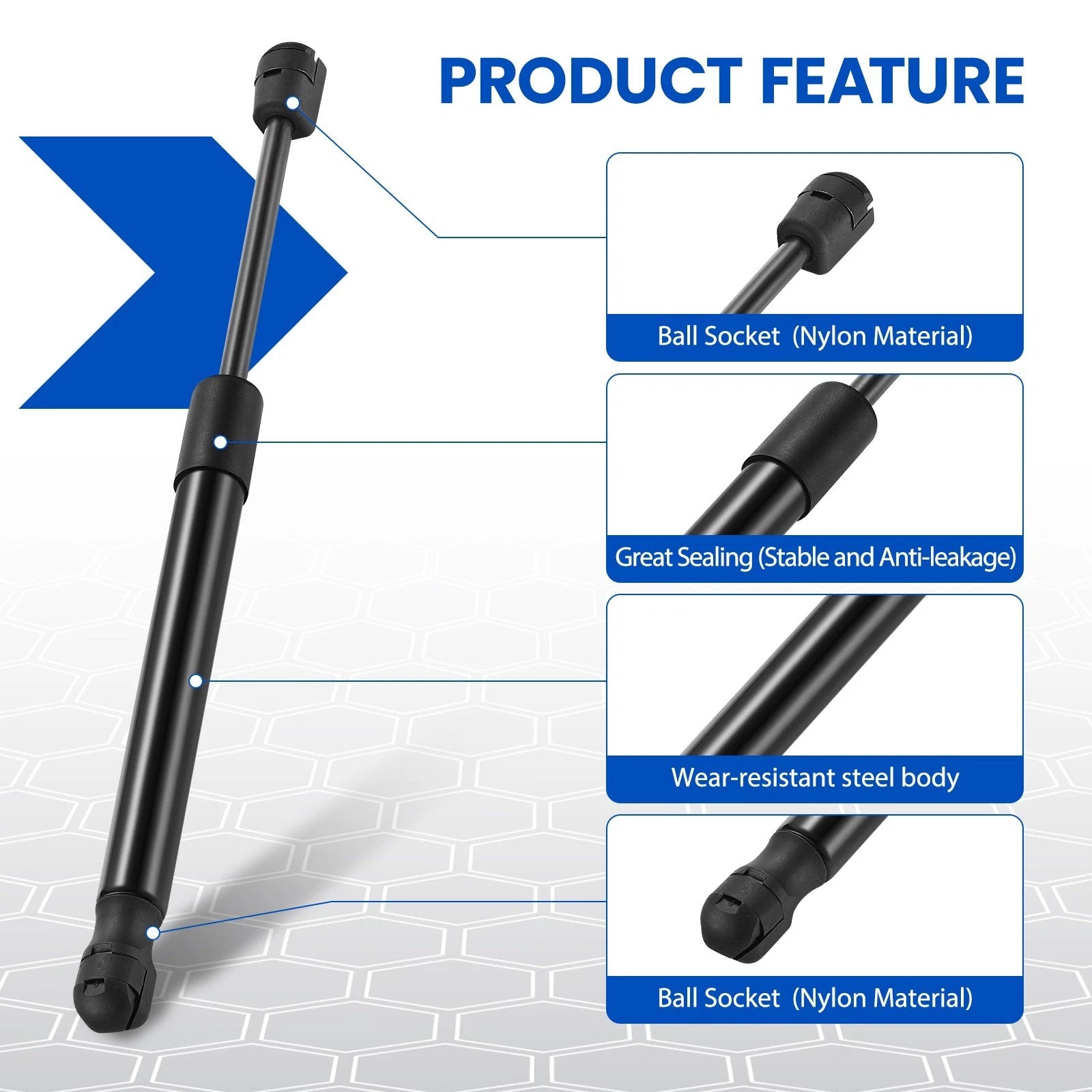 Gas Struts Lift Support 12in 65Lbs Pair for Camper Shell Window (2011-2020)