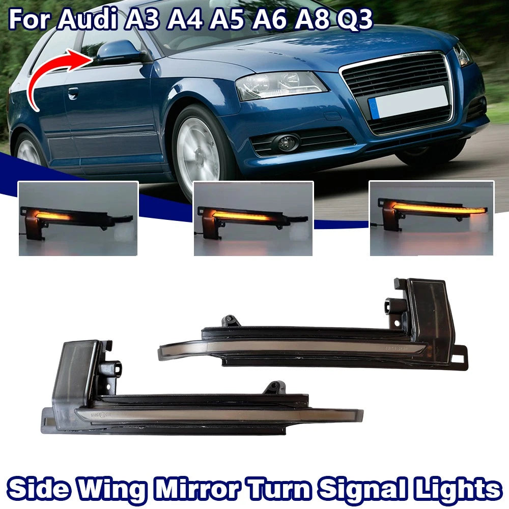 Flash LED Side Mirror Turn Signal Light for Audi A3 8P A4 B8 A5 A6 A8 (2003–2019)