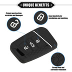 Car Key Fob Cover for Volkswagen Passat B8 (2015–2023) 3 Button Silicone Black