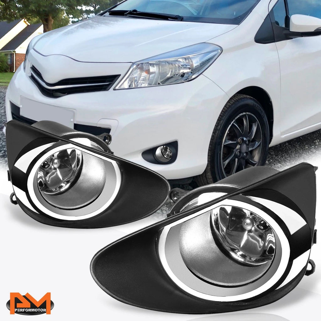 Set of 2 Clear Lens Front Bumper Fog Lights for Yaris 4-Dr Sedan (2012–2014)
