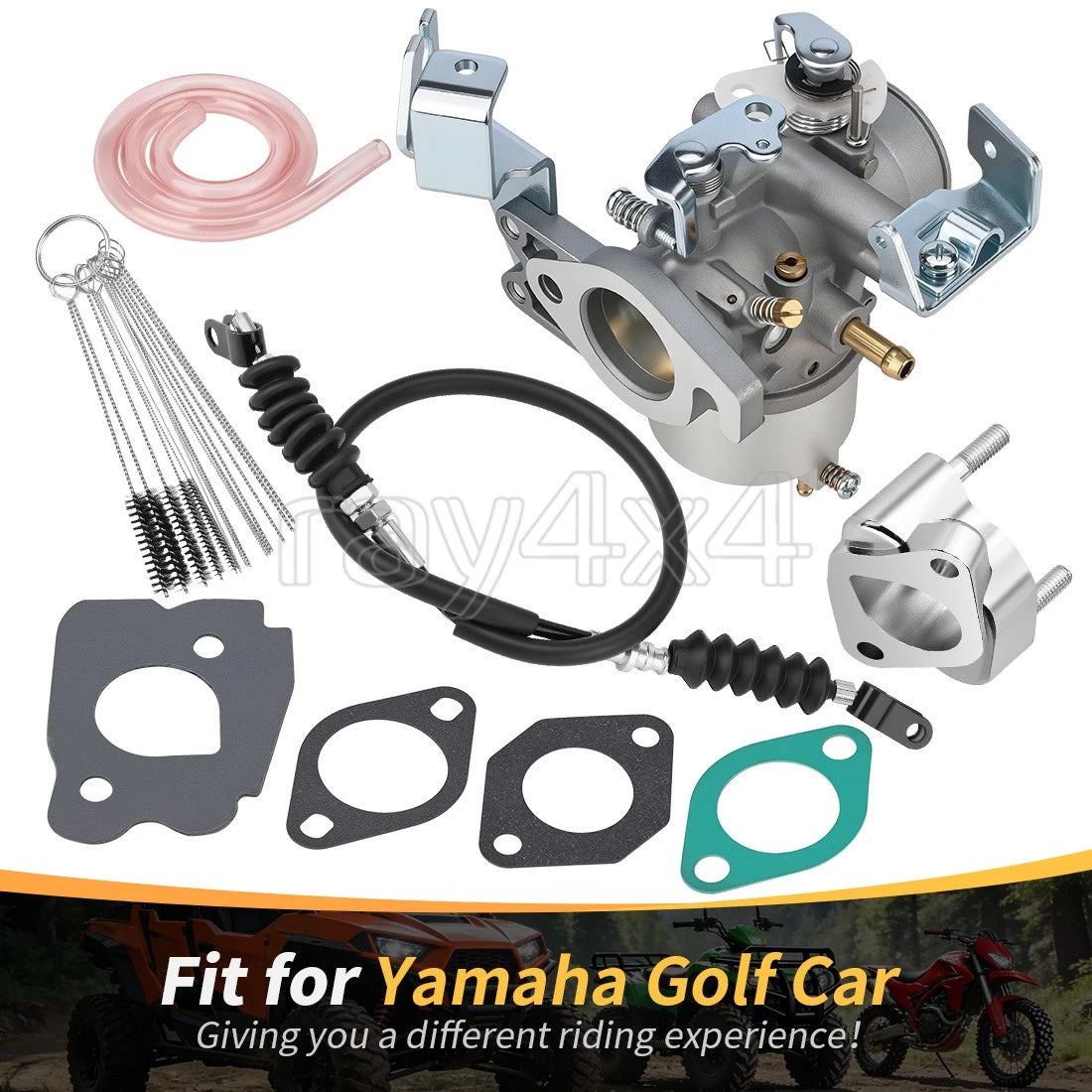 Carburetor & Spacer Joint & Throttle Cable for Yamaha G2 G8 G9 G11 (1996–2002)