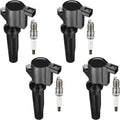Set of 4 Ignition Coils + 4 Spark Plugs for Ford Mazda Transit Focus (YYYY–YYYY)