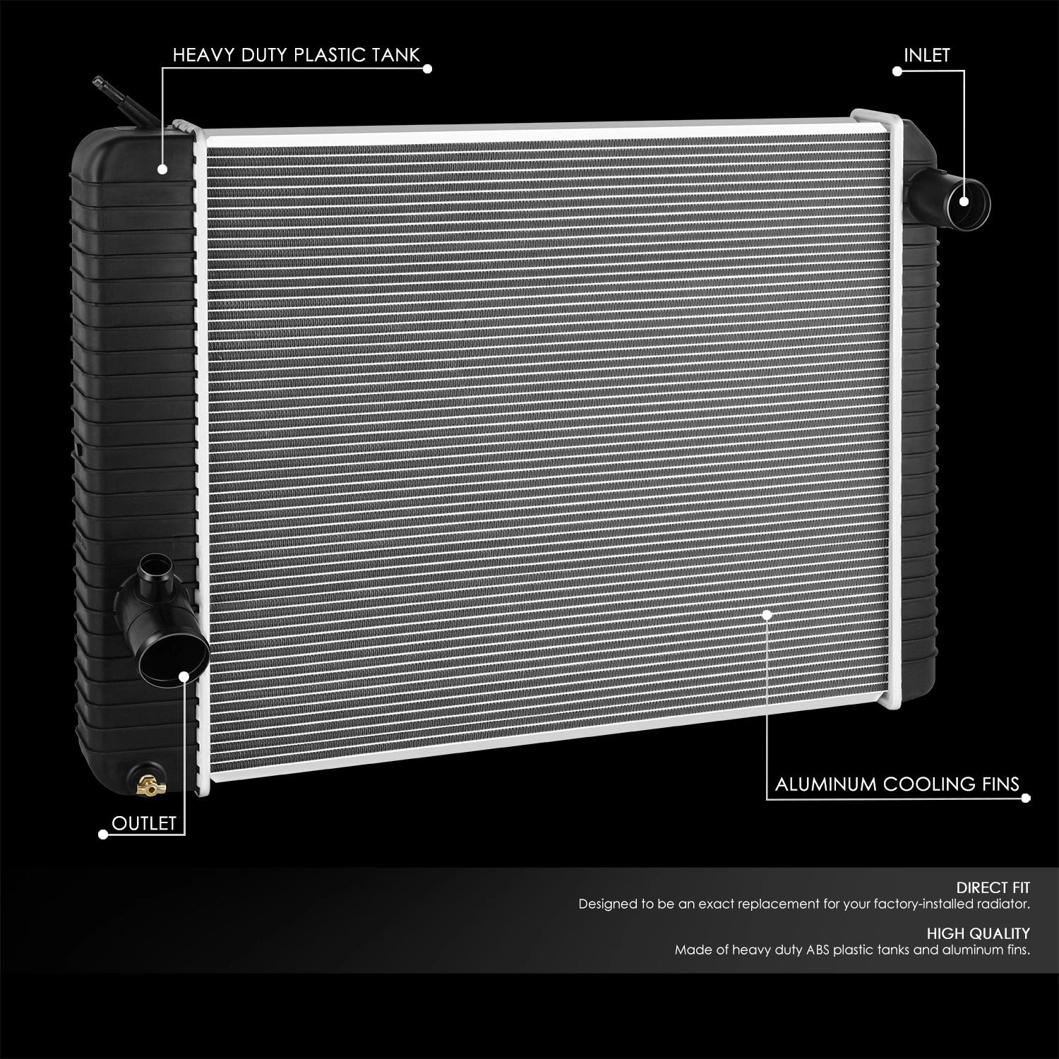 2-Row Aluminum Core Cooling Radiator for International 4100 (2008–2010)