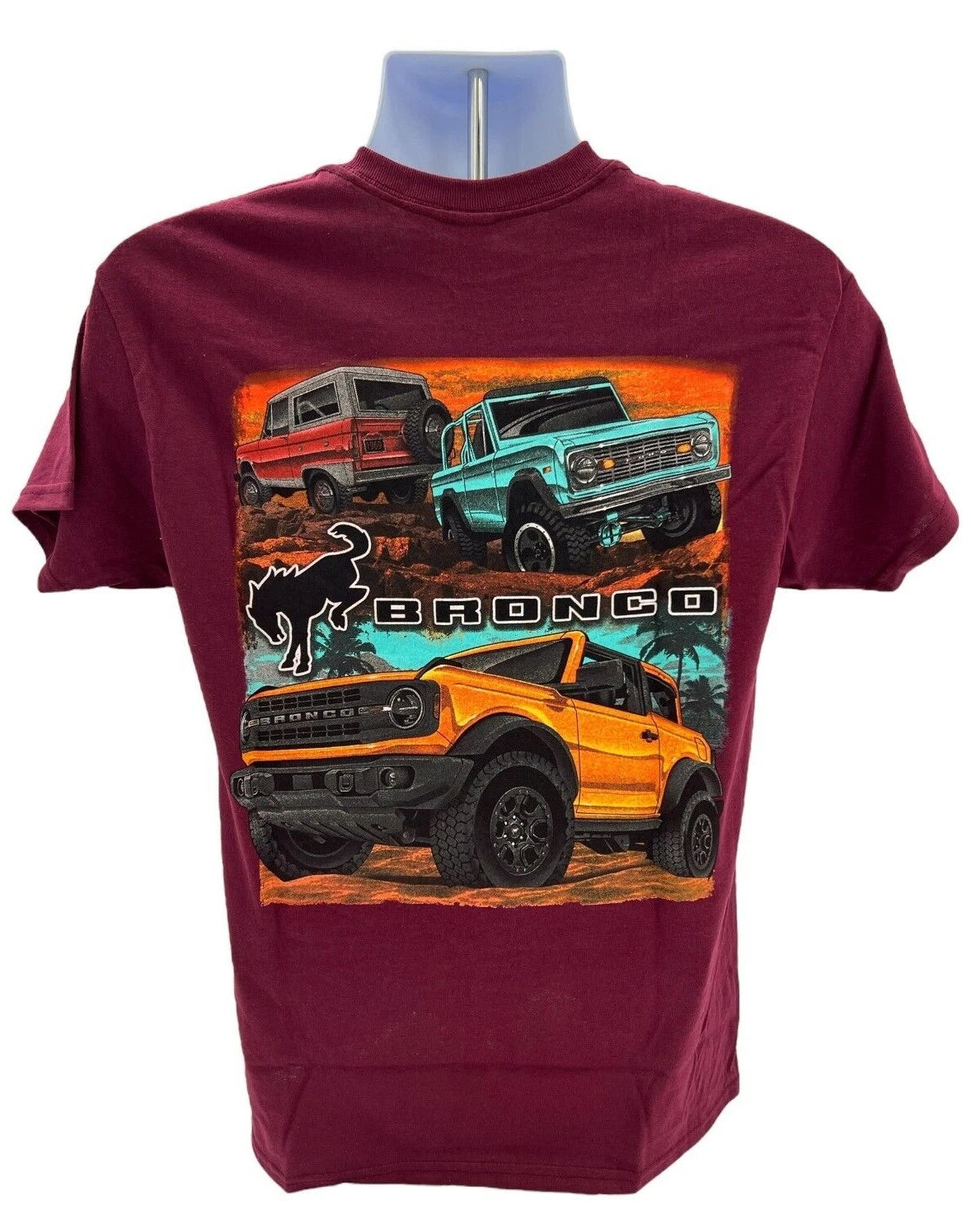 Off Road T-Shirt Maroon for Ford Bronco (1966–2025)