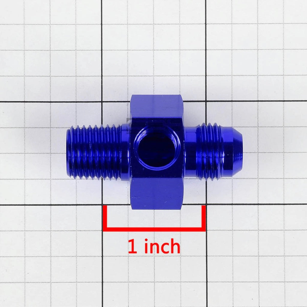 6-AN Flare to 3/8" NPT Fitting Adapter with 1/8" Fuel Oil Water Port