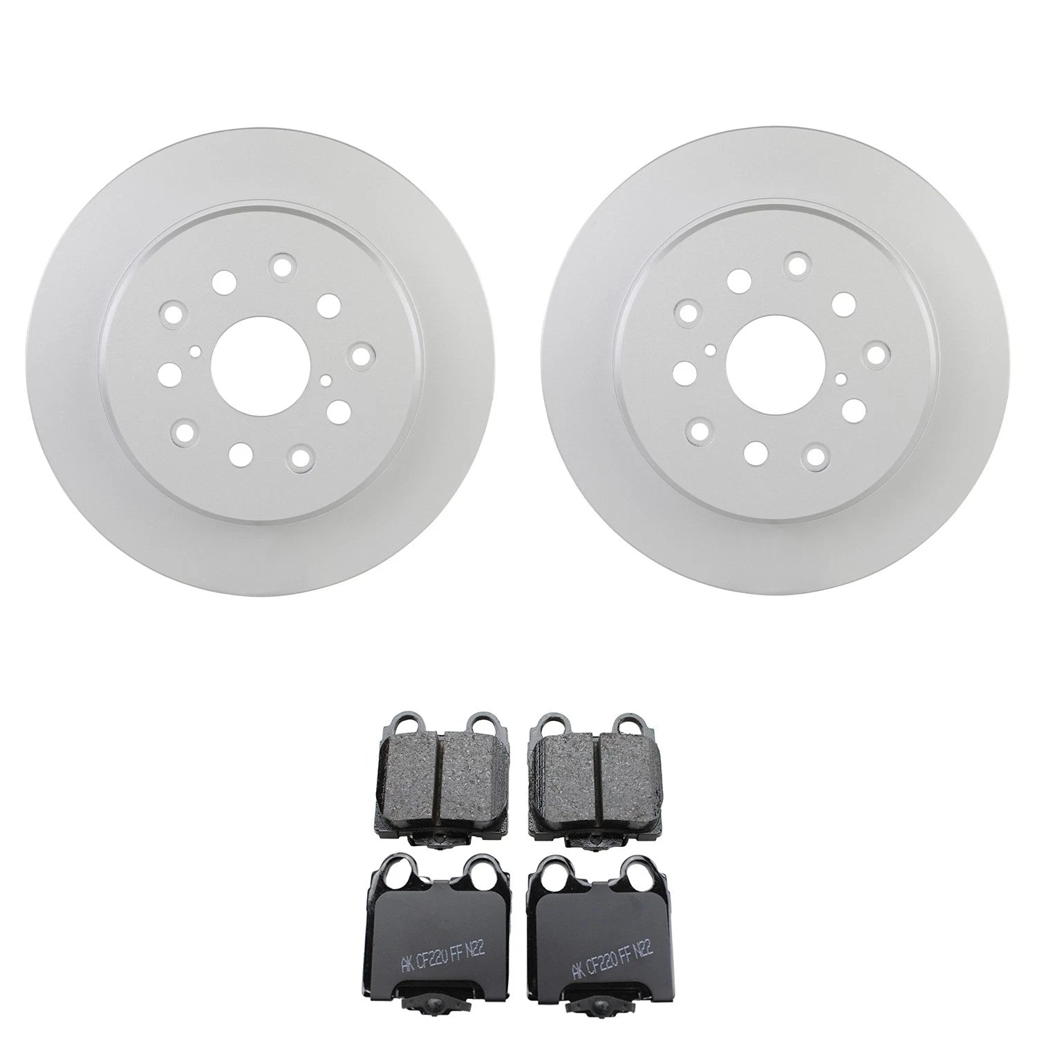 Set of 2 Bosch QuietCast Rear Rotors & Akebono ProACT Pads for Lexus GS300 IS300 SC430 (1998–2005)