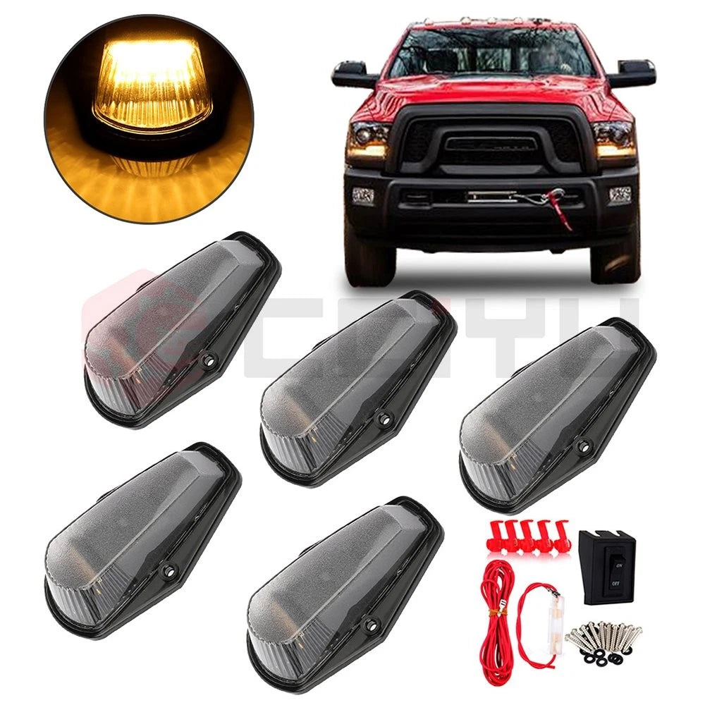 5X Clear Amber Cab Marker Top Light for Ford F-150 F-250 (1980–1997) 12 LED