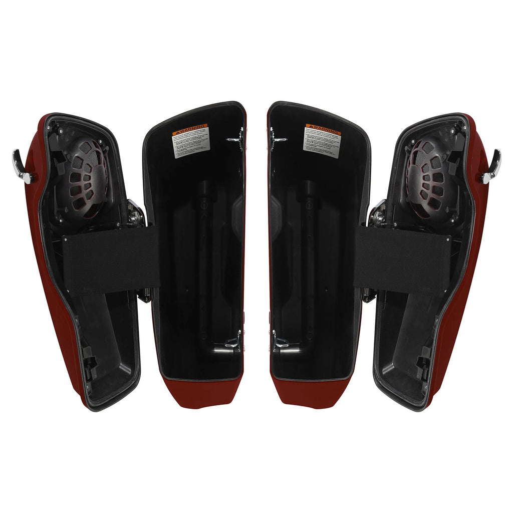 4" Stretched Hard Saddlebags for Harley Road Glide (2015–2025) Velocity Red Sunglo