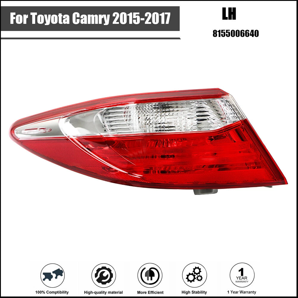 Tail Light Assembly for Toyota Camry (2015–2017) Outer LH Halogen