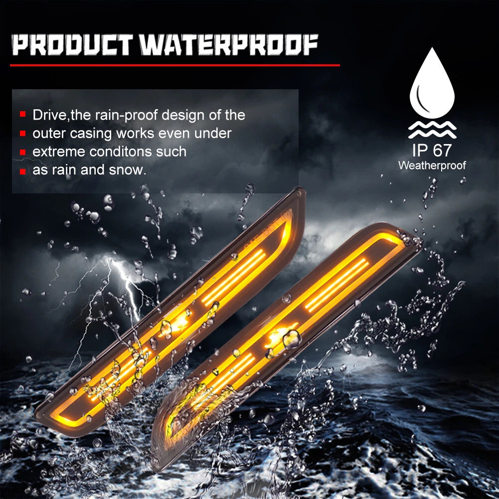 Smoked Amber LED Side Marker Lights for Ford Mustang (2010–2014)