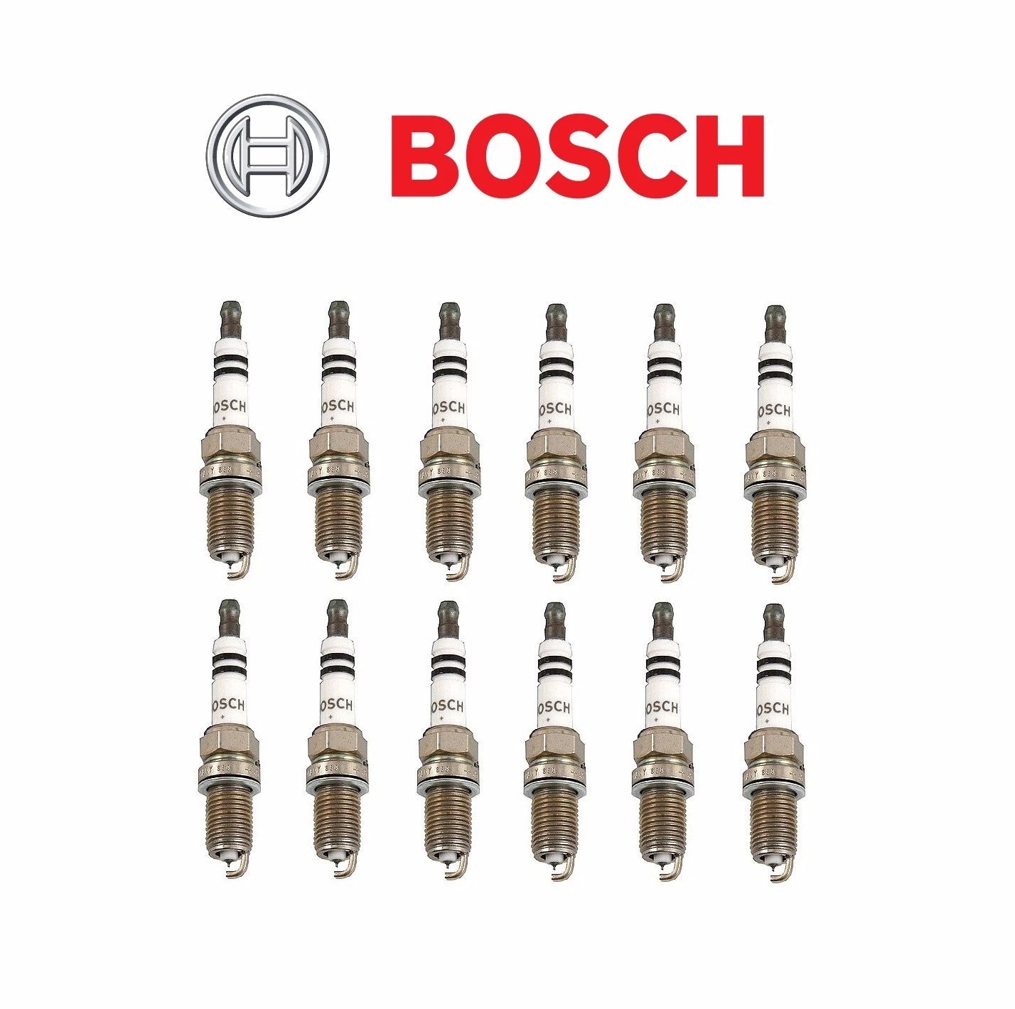 Set of 12 Spark Plugs for Mercedes W163 W208 W210 W211 W220 (BOSCH Platinum Plus)