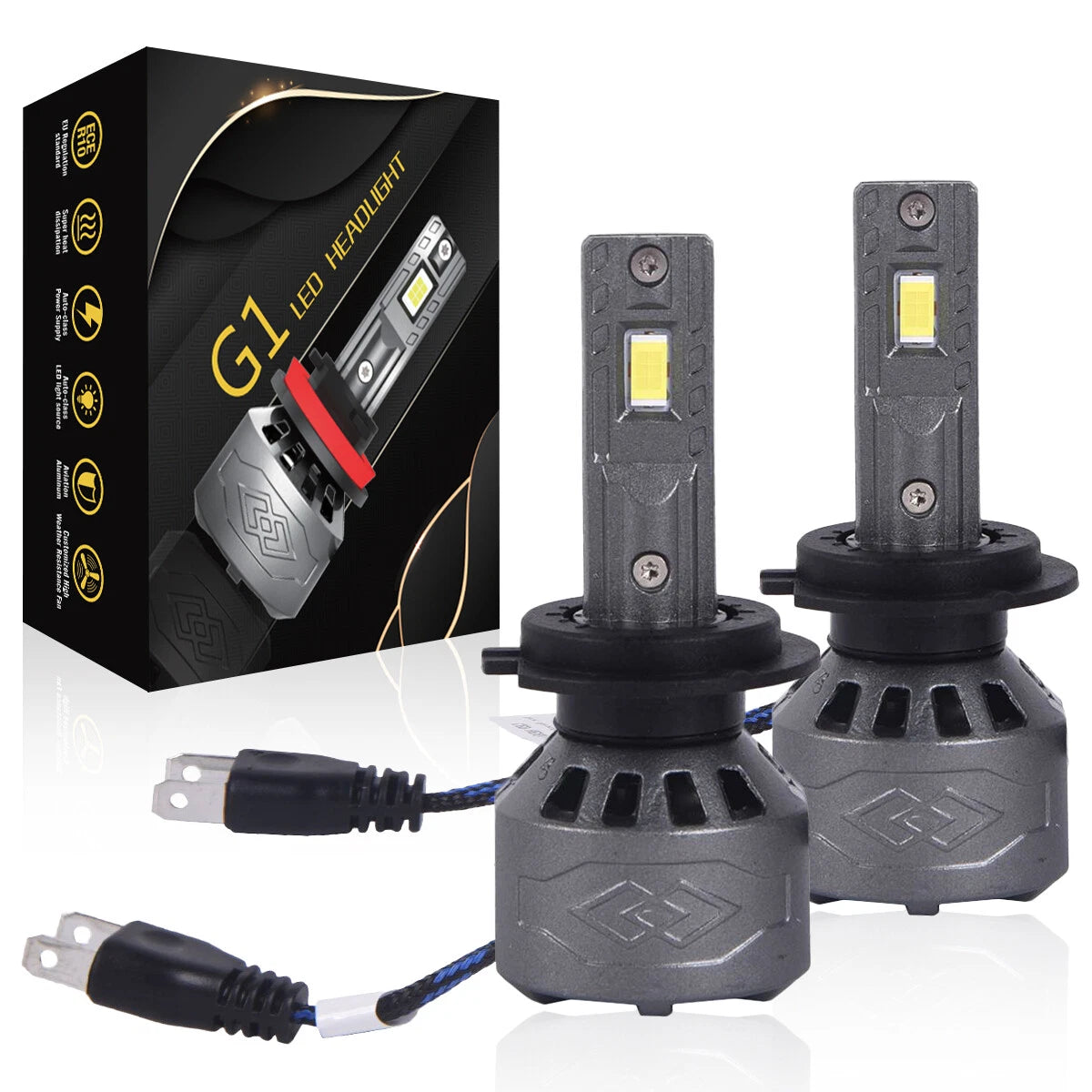 Set of 2 H7 LED Headlight Bulbs for