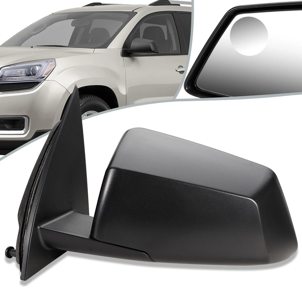 Left Powered Blind Spot Detection Side Door Mirror for GMC Acadia (2013) GM1320474