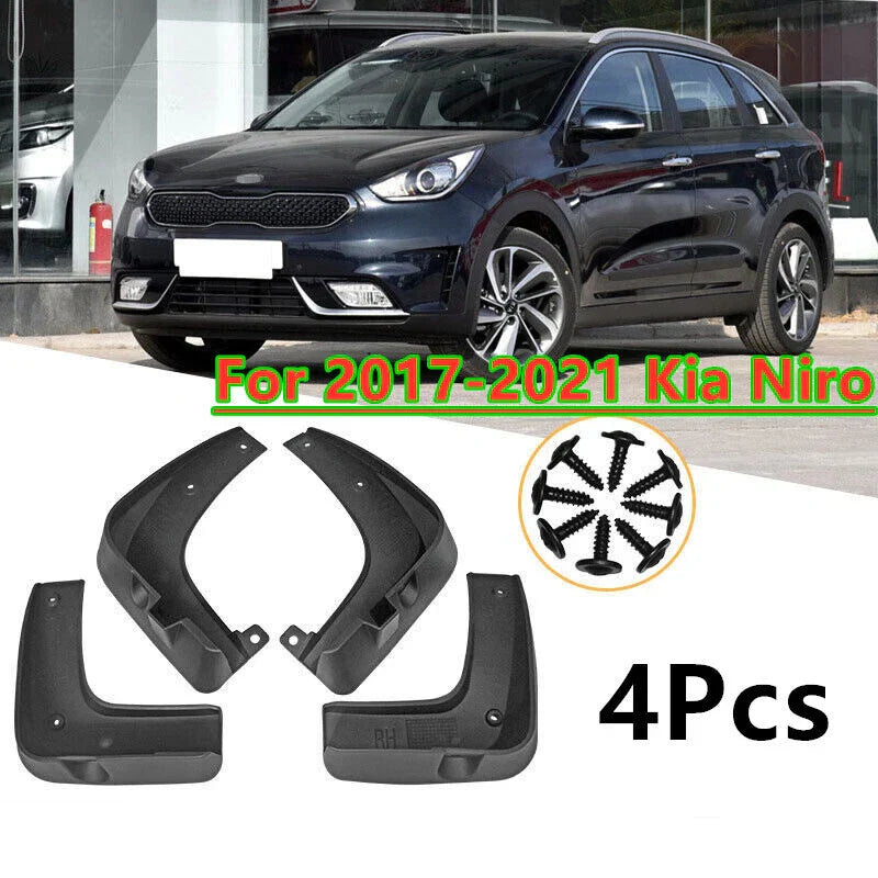 Mud Flaps Splash Guards Fender Cover 4x Front Rear for Kia Niro EV (2017–2019)
