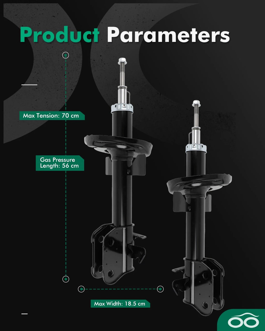 Front Gas Shocks Absorber Set of 2 for Honda Odyssey (2011–2012)