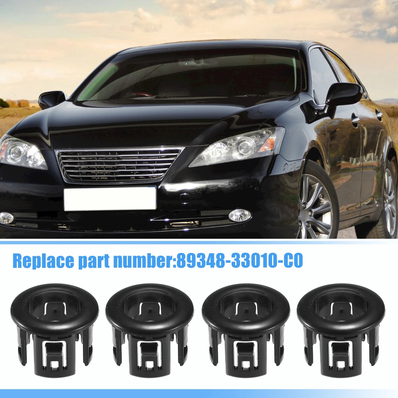 Set of 4 Parking Assist Sensor Bezels for Lexus ES350 (2007–2012) No. 8934833010