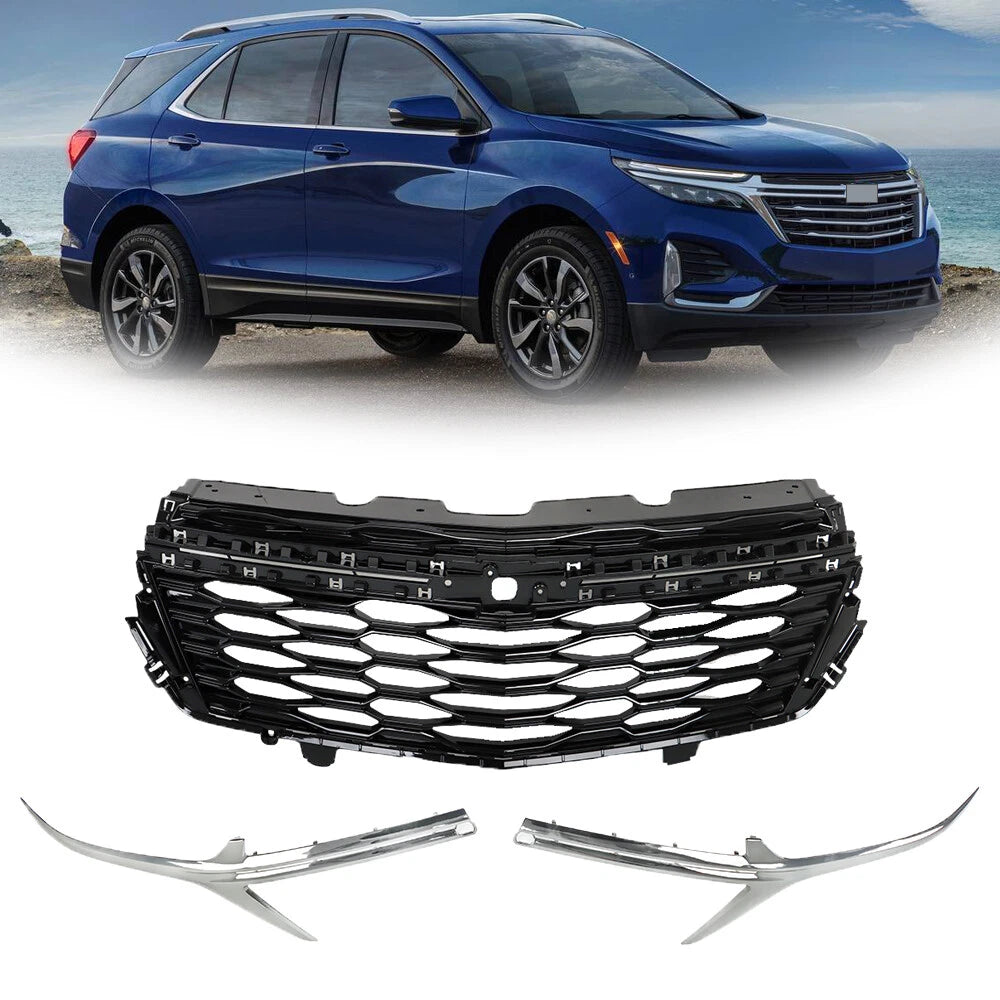 Front Bumper Upper Grille for Chevrolet Equinox (2022â2023) Chrome & Black