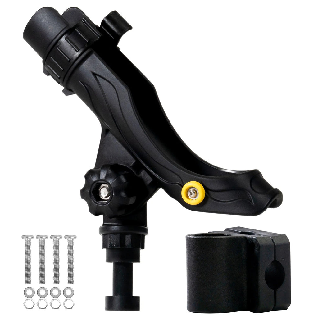 Fishing Rod Holder for Kayak & Boat (Rail Mount, Small, Black)