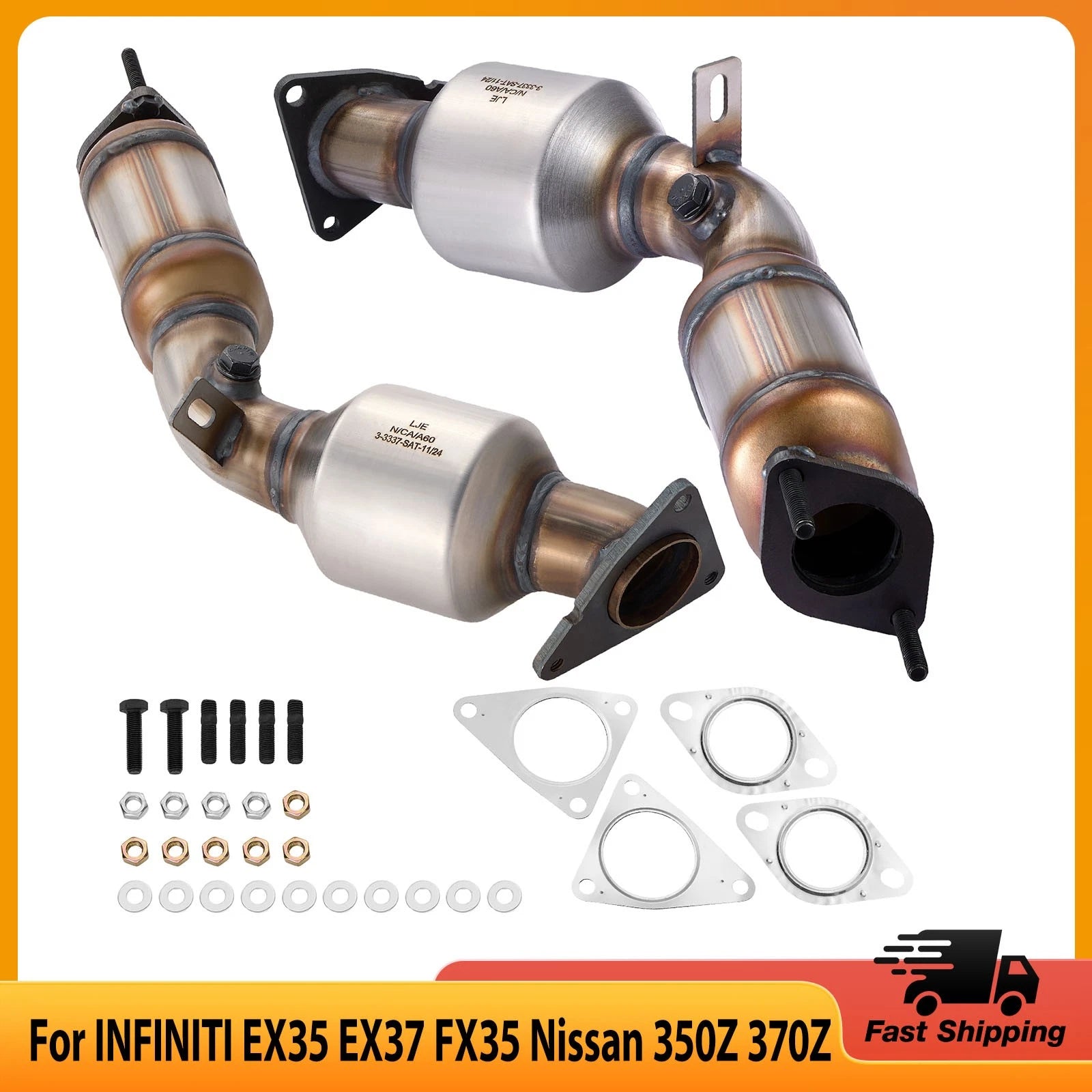 Catalytic Converter Left and Right 2-Piece for Nissan 350Z 370Z (2003–2019)