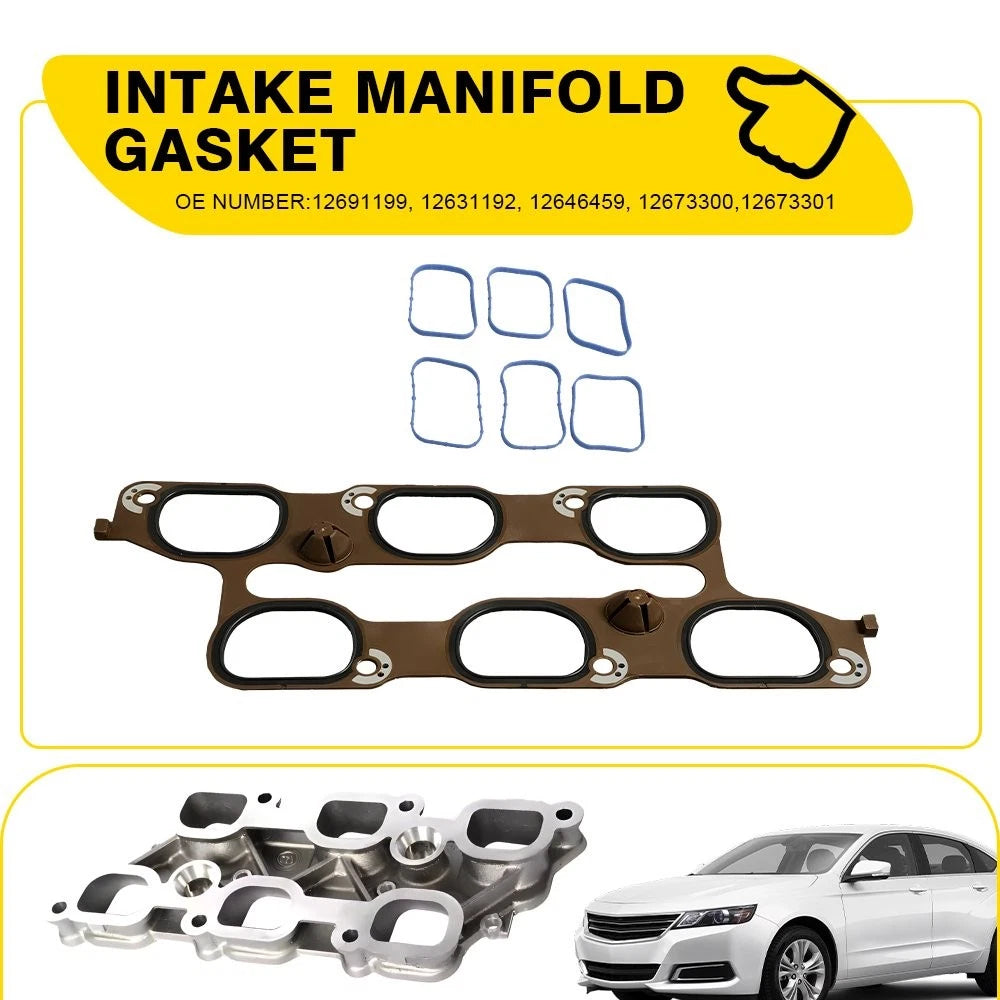 Set of 2 Engine Intake Manifold Gaskets for GMC Buick (12673300)