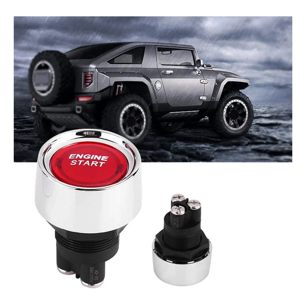 Red Illuminated Engine Start Push Button Switch for Universal DC12-24V