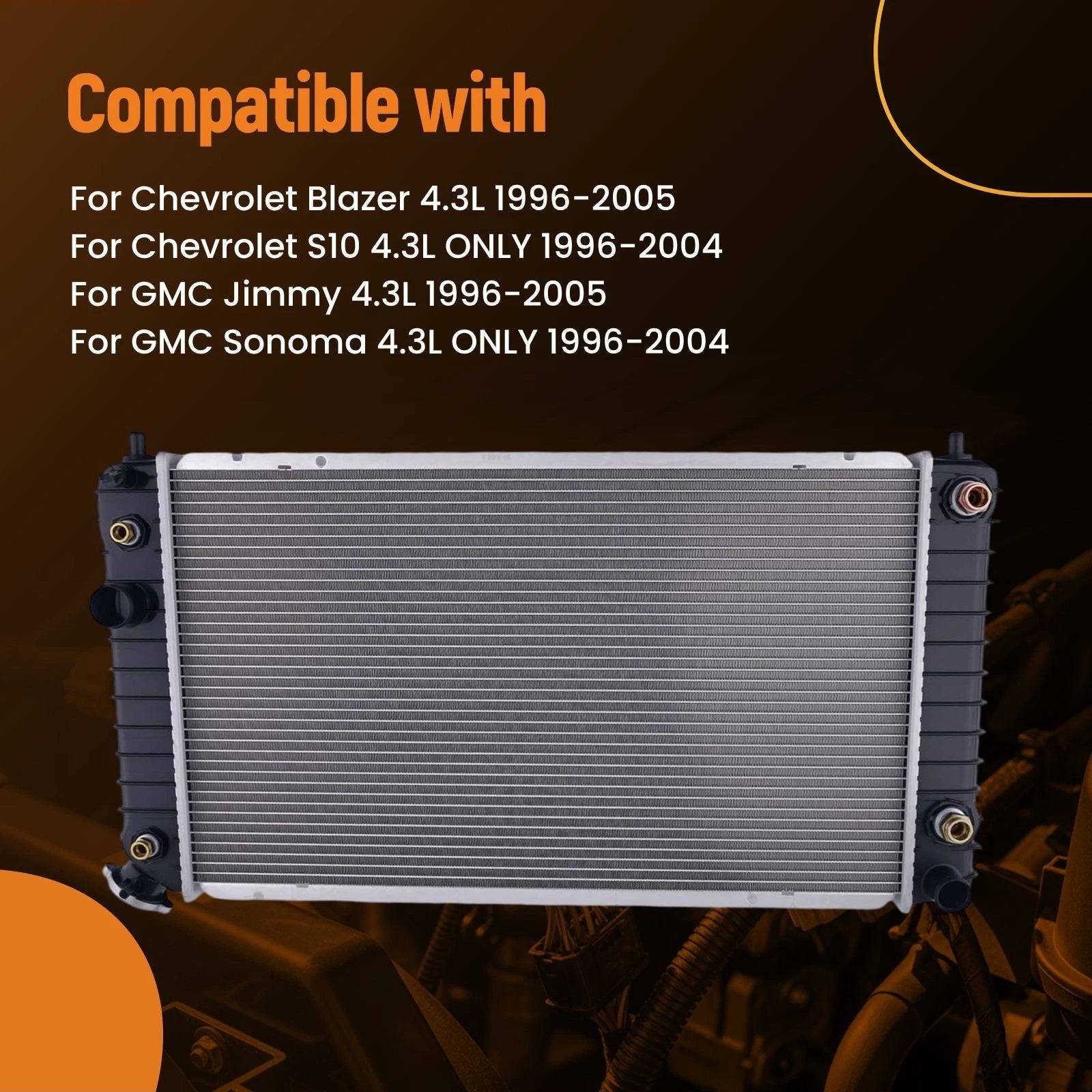 Aluminum Cooling Radiator for Oldsmobile Bravada 4.3L (1996–2001) CU1826