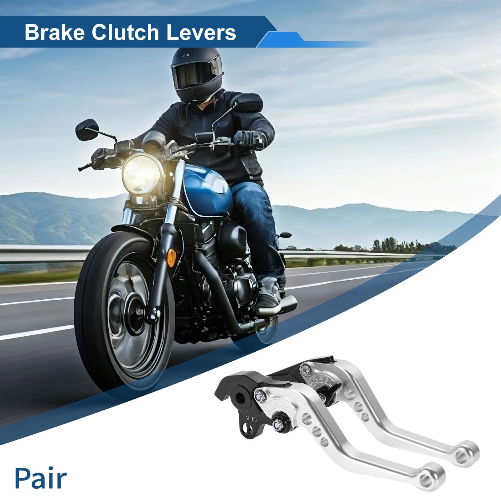Set of 2 Long Brake Clutch Levers for Honda CBF1000 (2006–2010) Silver Tone