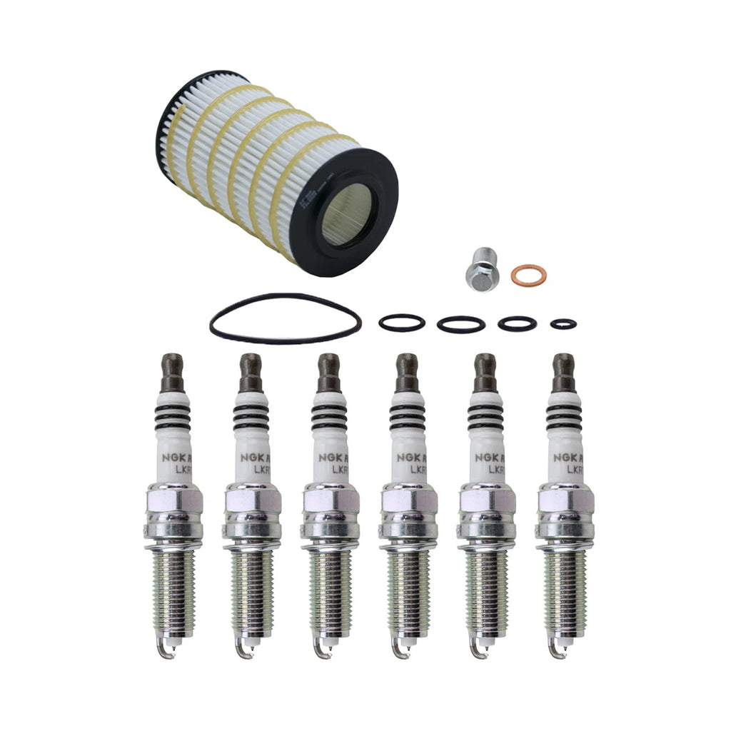 Wix Engine Oil Filter & NGK Spark Plugs Set for W203 C280 W204 C300 C209 CLK