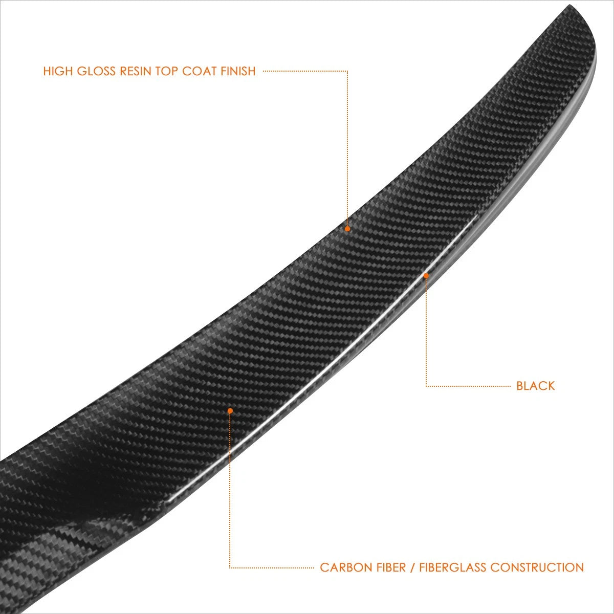 Carbon Fiber V-Style Duck Bill Trunk Spoiler for BMW 2-Series (2014–2021)