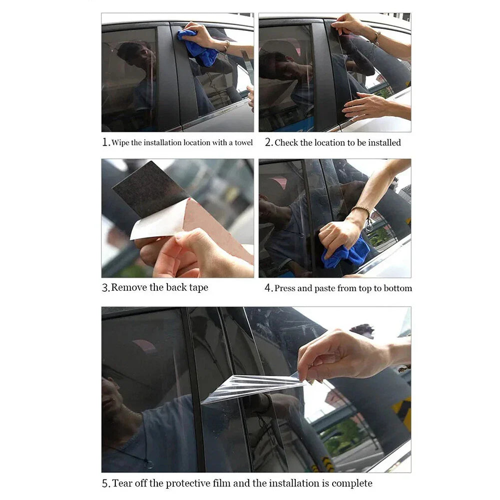 6 x Silver Pillar Post Window Cover Trim for Kia Forte K3 (2009-2012)