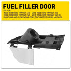 Fuel Filler Door Housing + White Gas Cover for Ford Transit 150 250 350 (2015–2023)