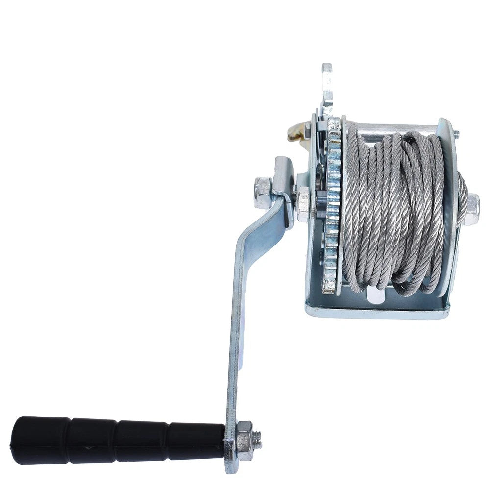 Hand Winch 600 lbs for ATV Boat Trailer (Heavy Duty Steel Cable)